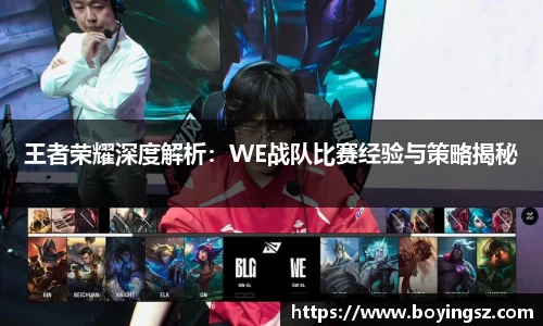 王者荣耀深度解析：WE战队比赛经验与策略揭秘